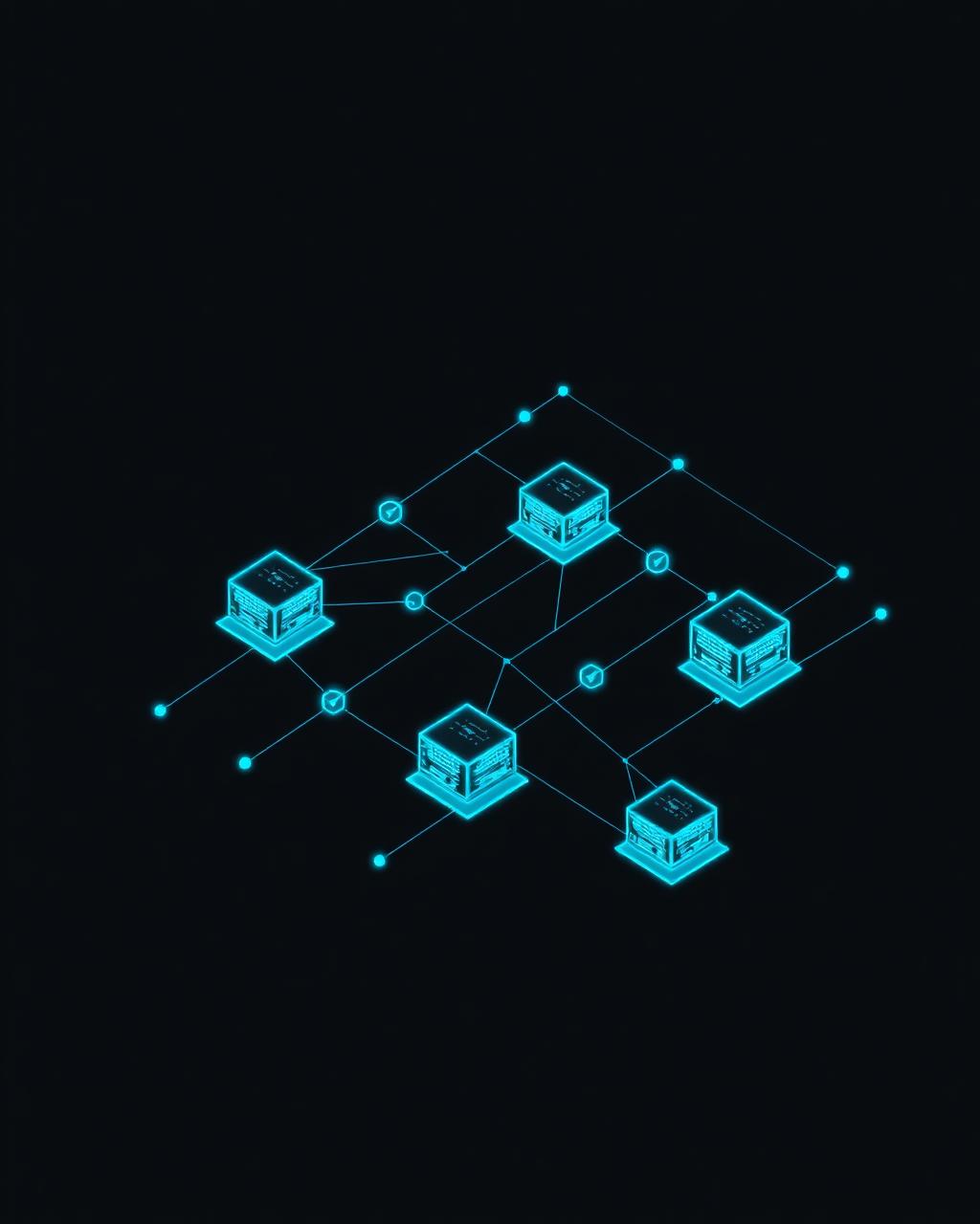 Isometric wireframe of distributed edge services