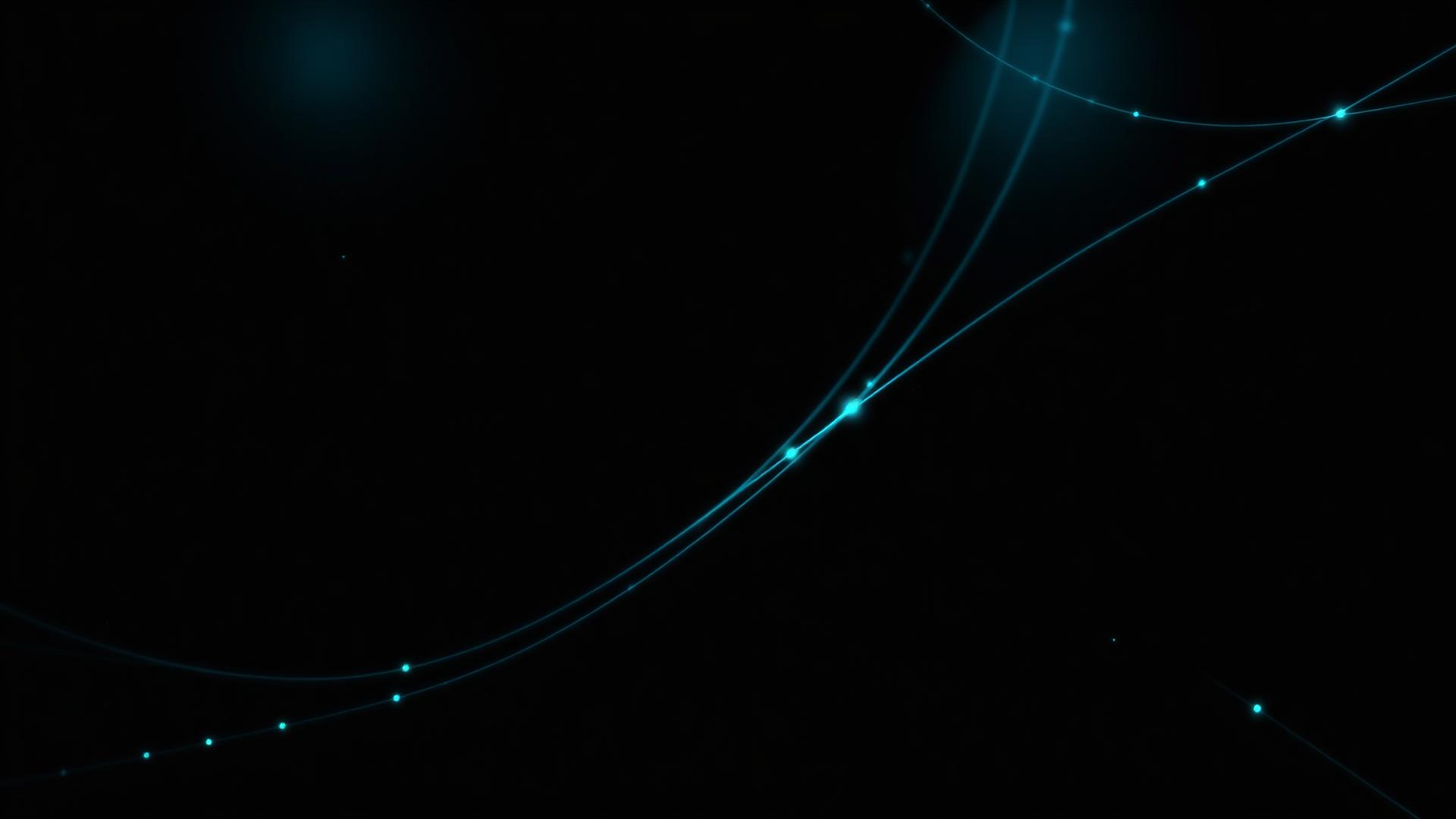 Abstract cyan light trails on a dark background behind a quote